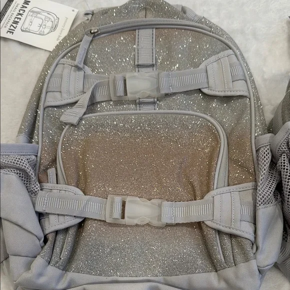 Pottery Barn Kids Silver and Tan Backpack Set NWT